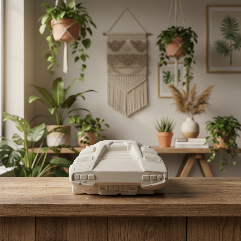Boho Lifestyle — Front View Cement Car Sculpture