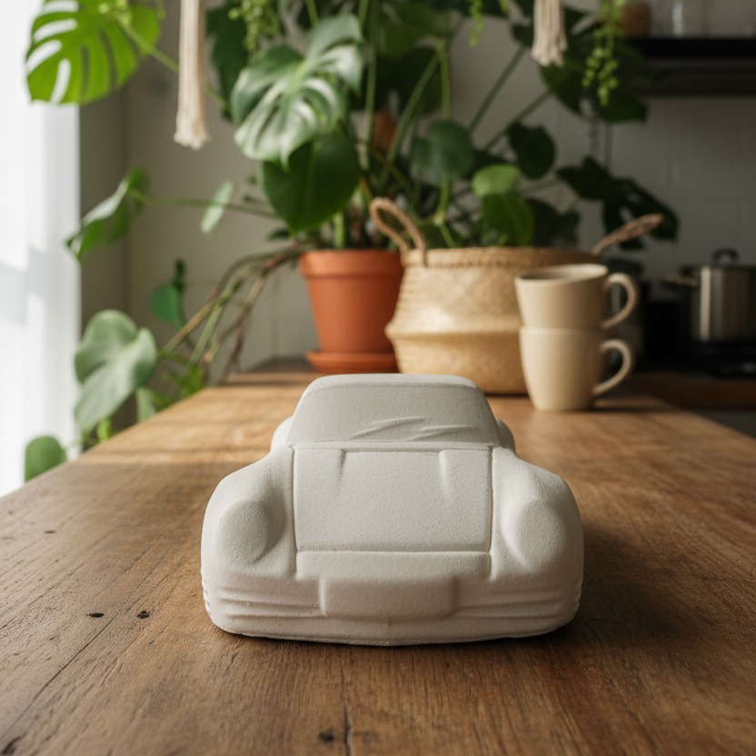 Cement Car Sculpture — Boho Lifestyle (front-on)