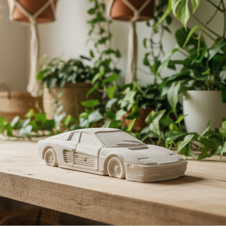Ferrari Testarossa Plaster Sculpture – Boho Lifestyle