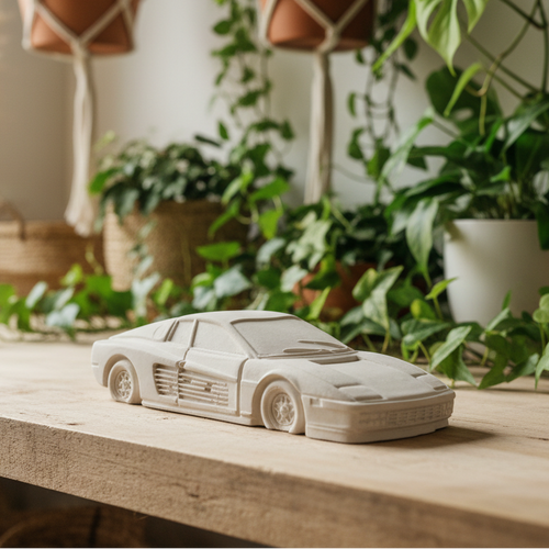 Ferrari Testarossa Plaster Sculpture – Boho Lifestyle
