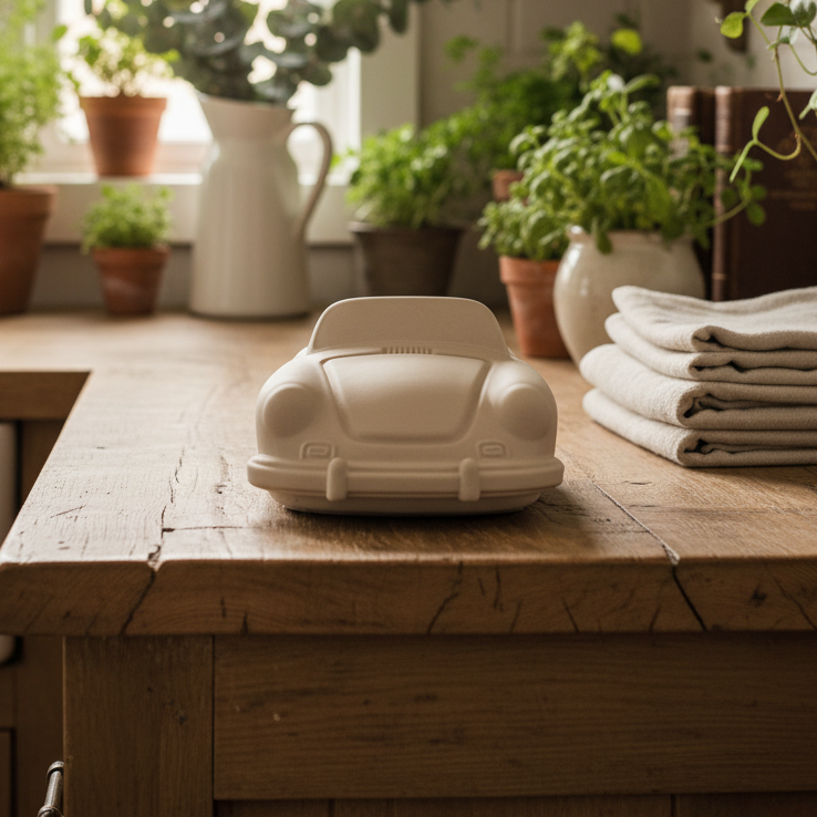 Plaster Car Sculpture — Farmhouse Lifestyle (front-on)